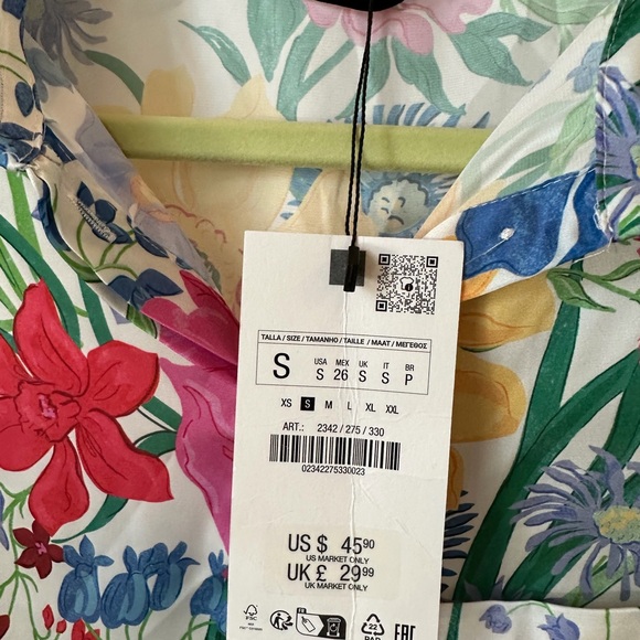 Zara Multicolor Floral Women's Blouse - Picture 2 of 3